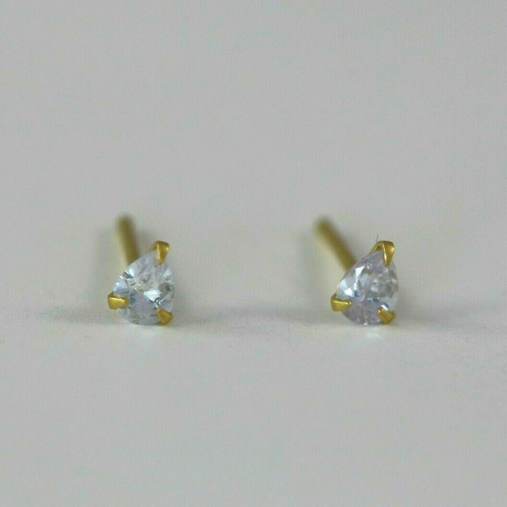 Diamond Halo Gold Stud Earrings